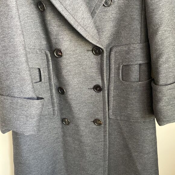 TSE Gray Cashmere Blend Long Double Breasted Coat 10 - Picture 3 of 10